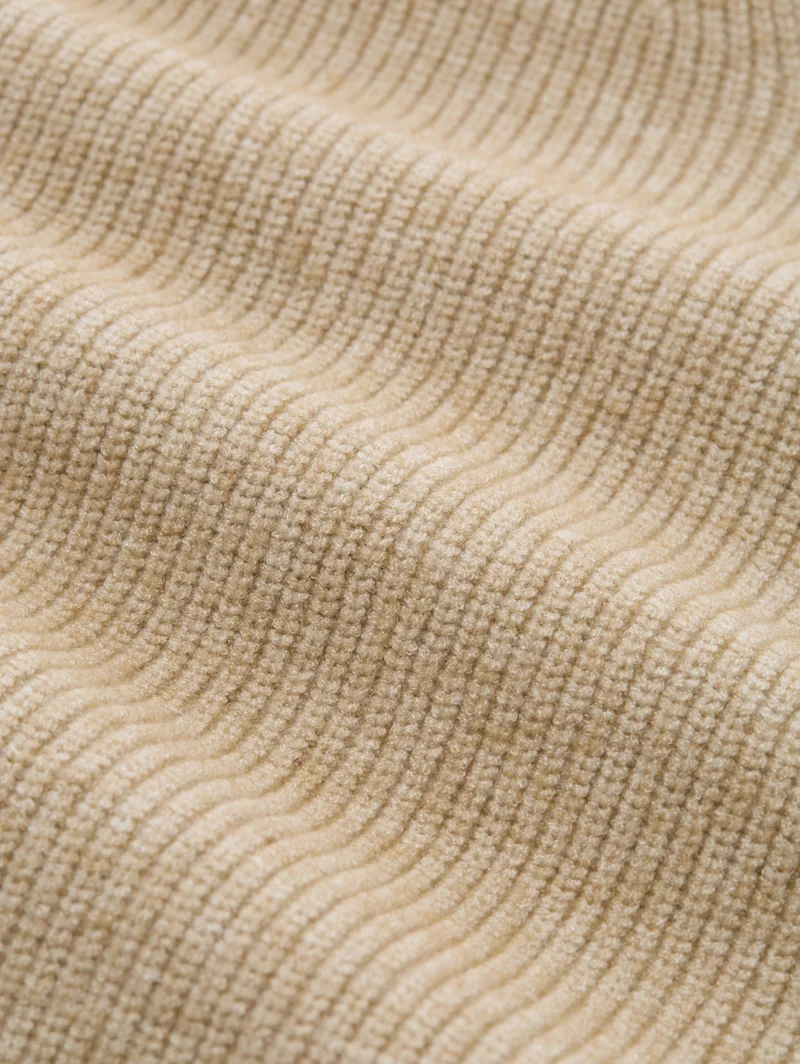 knit rib vest, gravel beige melange