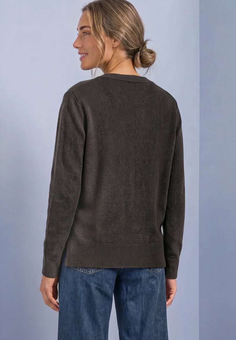 LTD QR_cosy sweater u-boat, black coffee mel.