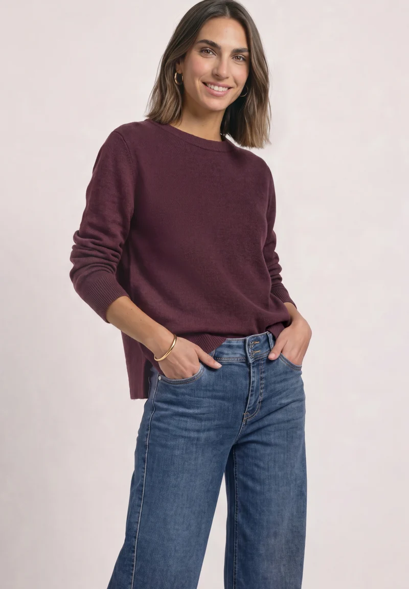LTD QR_cosy sweater u-boat, rustic rouge mel.