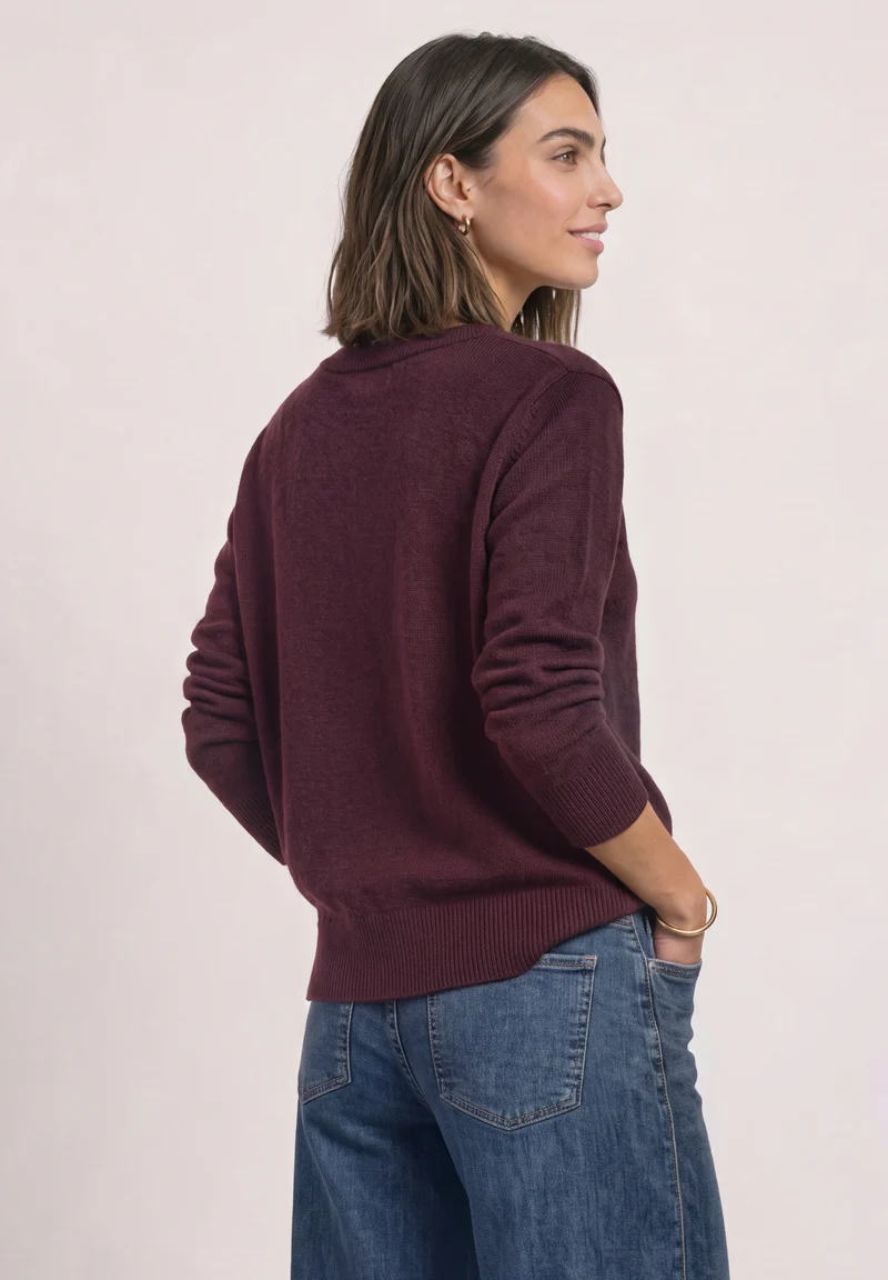 LTD QR_cosy sweater u-boat, rustic rouge mel.