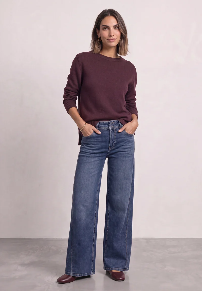 LTD QR_cosy sweater u-boat, rustic rouge mel.