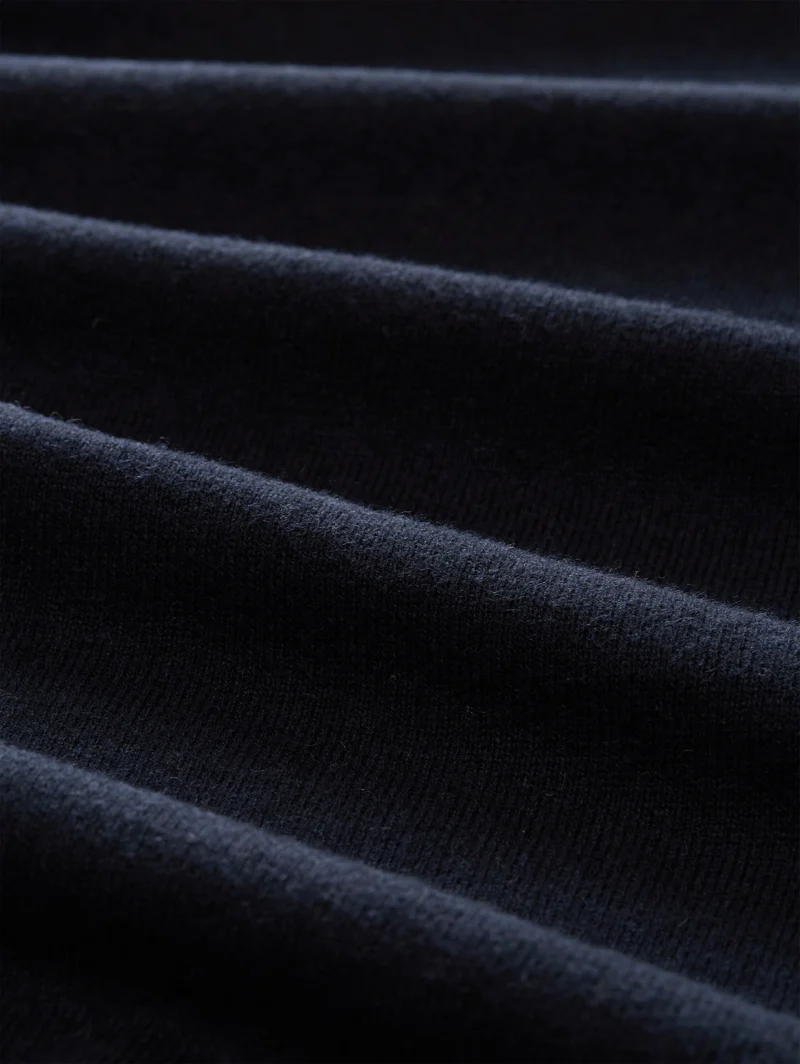cotton cashmere turtle neck kn, Knitted Navy Melange