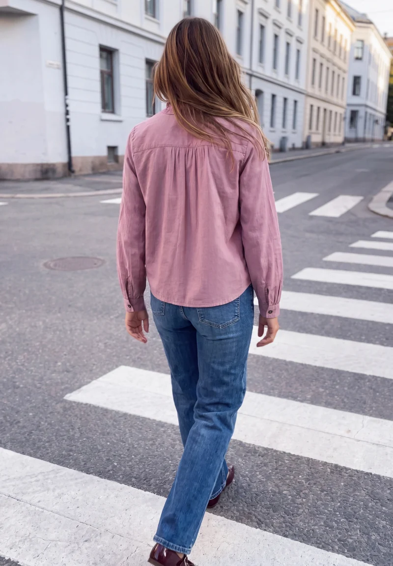 Studio_Buttoned corduroy Blous, pearly rose