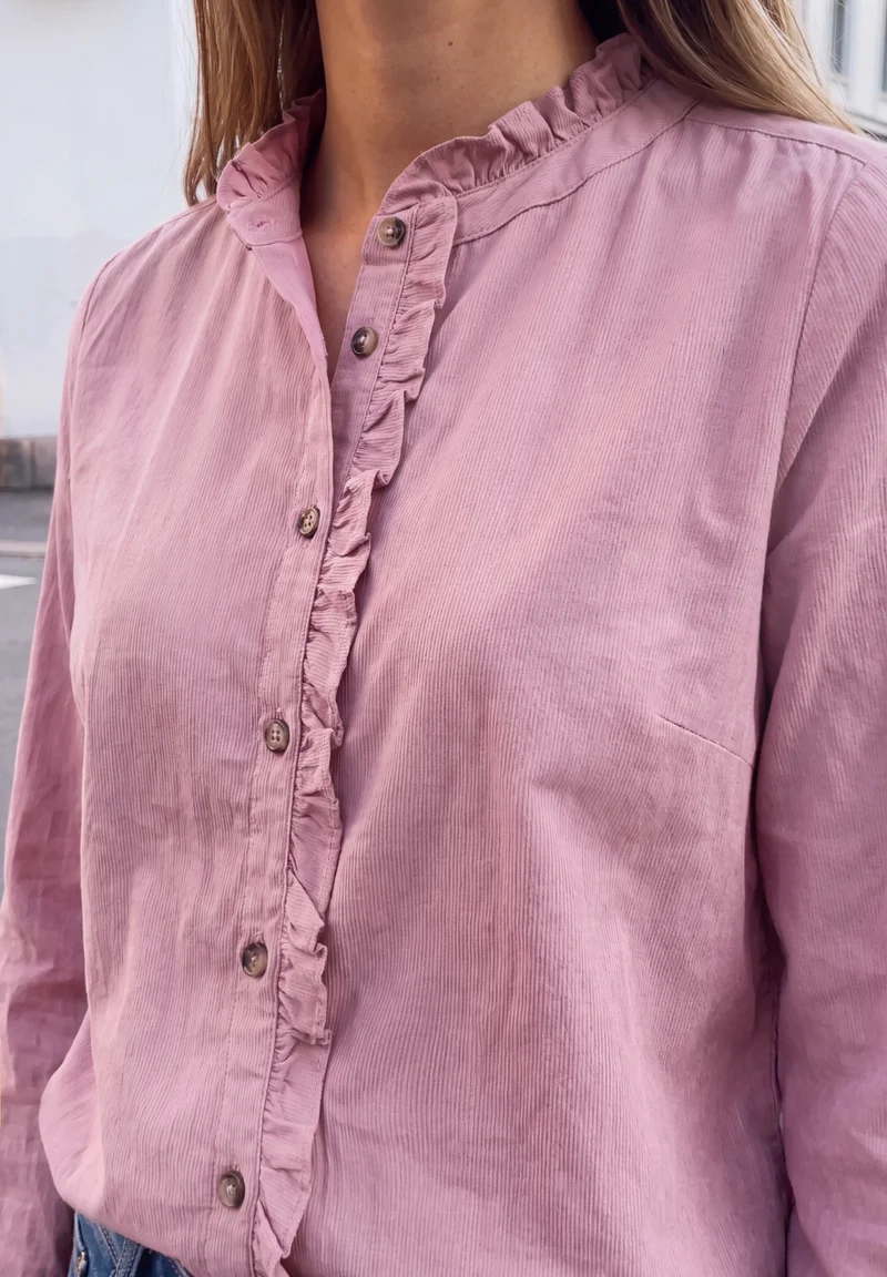 Studio_Buttoned corduroy Blous, pearly rose