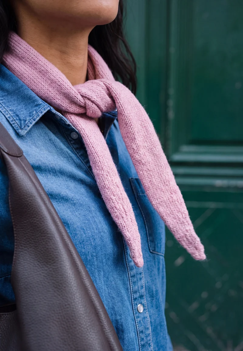 Studio_Cosy Knit Diamond Scarf, pearly rose mel.
