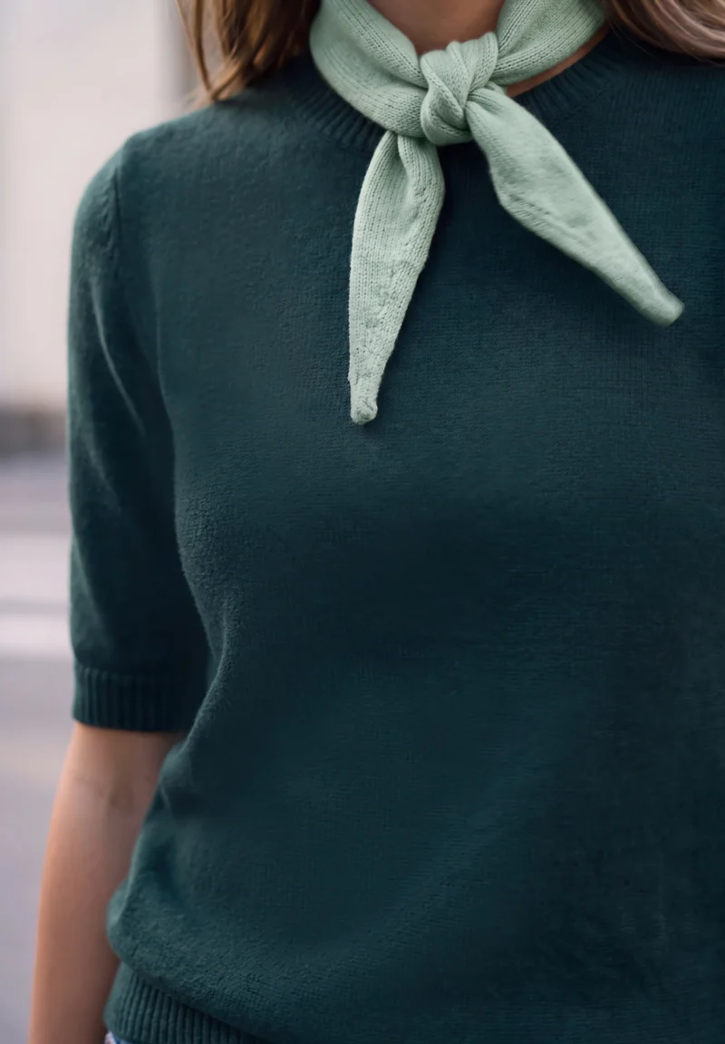 Studio_Cosy Knit Diamond Scarf, grayed mint mel.