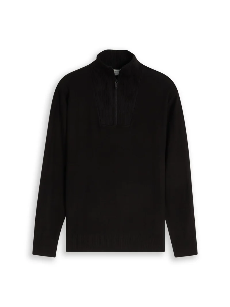 basic knit troyer, Black