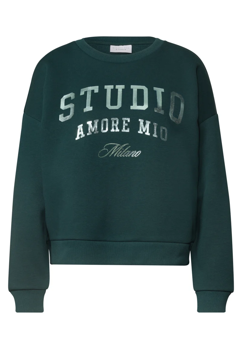 Studio Loose Fit Crewneck w. A, mossed green