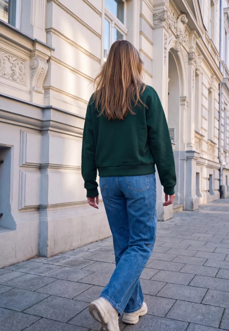 Studio Loose Fit Crewneck w. A, mossed green