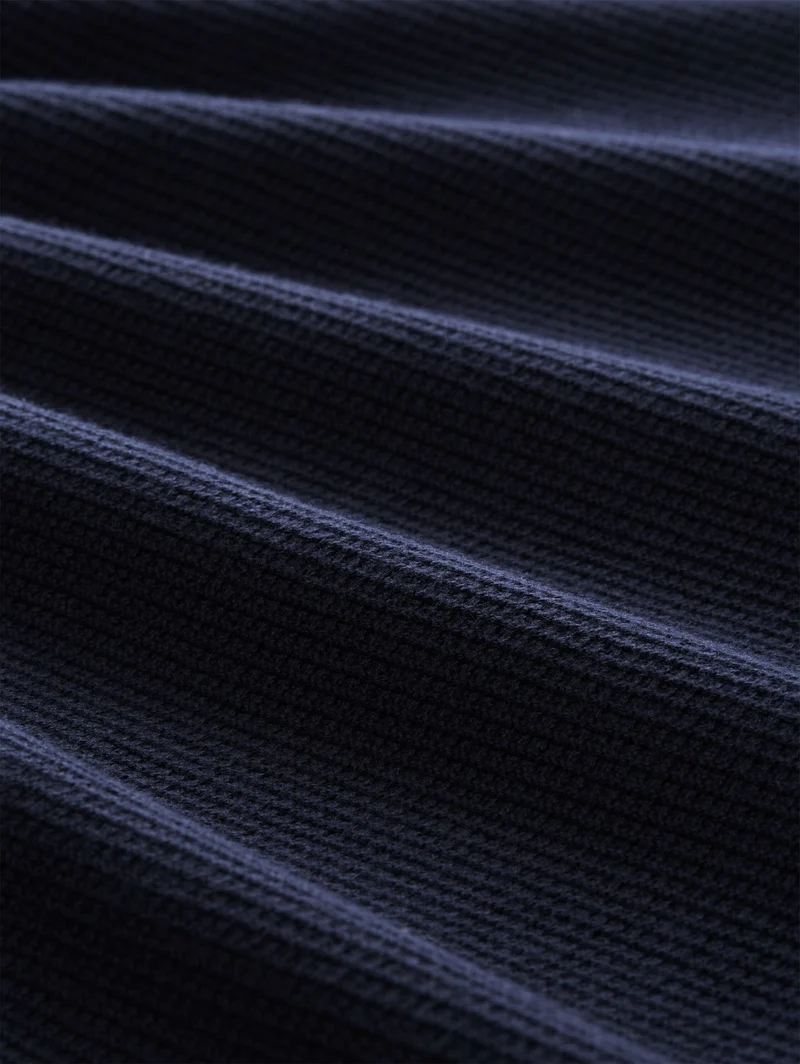 structured knit polo, sky captain blue