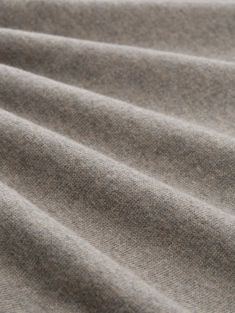 cotton cashmere crew neck knit, Driftwood Taupe Melangé