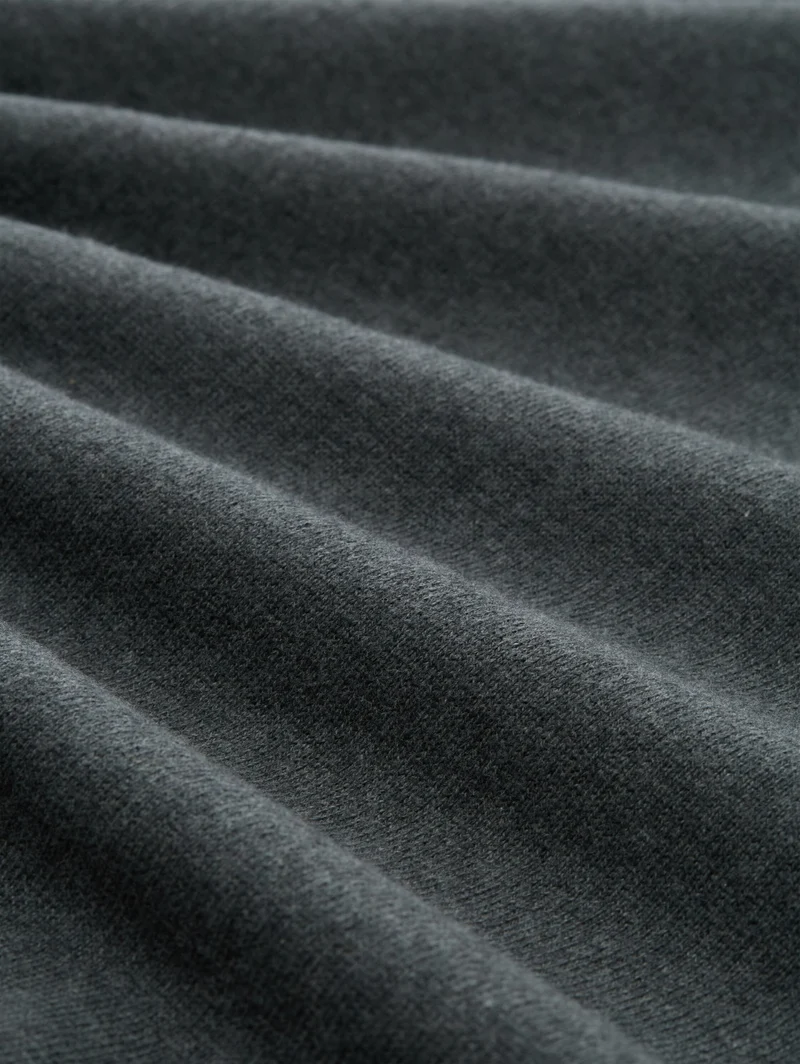 cotton cashmere crew neck knit, darkest olive melange