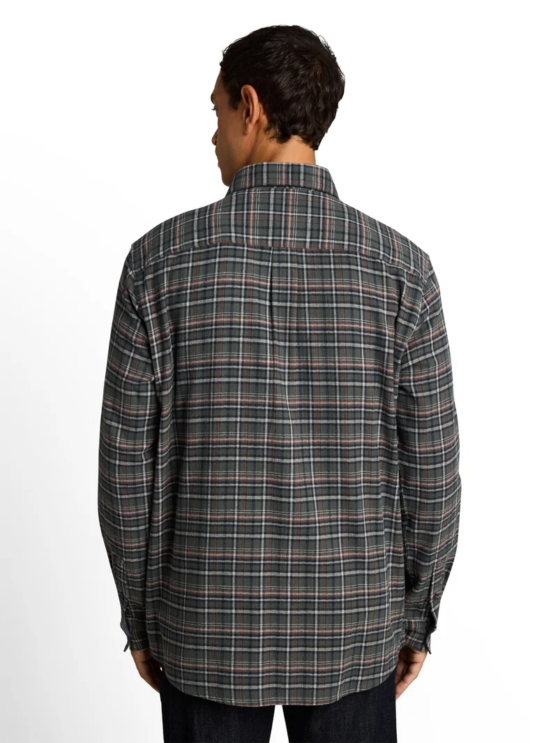 comfort checked shirt, green based blue mint check