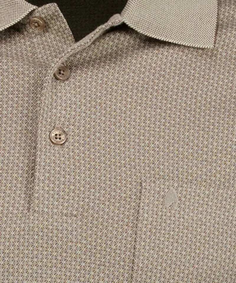 Polo button, LS, jacquard OV, BRAUN