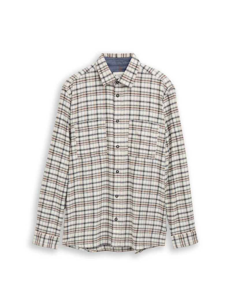 comfort checked shirt, white based mint check