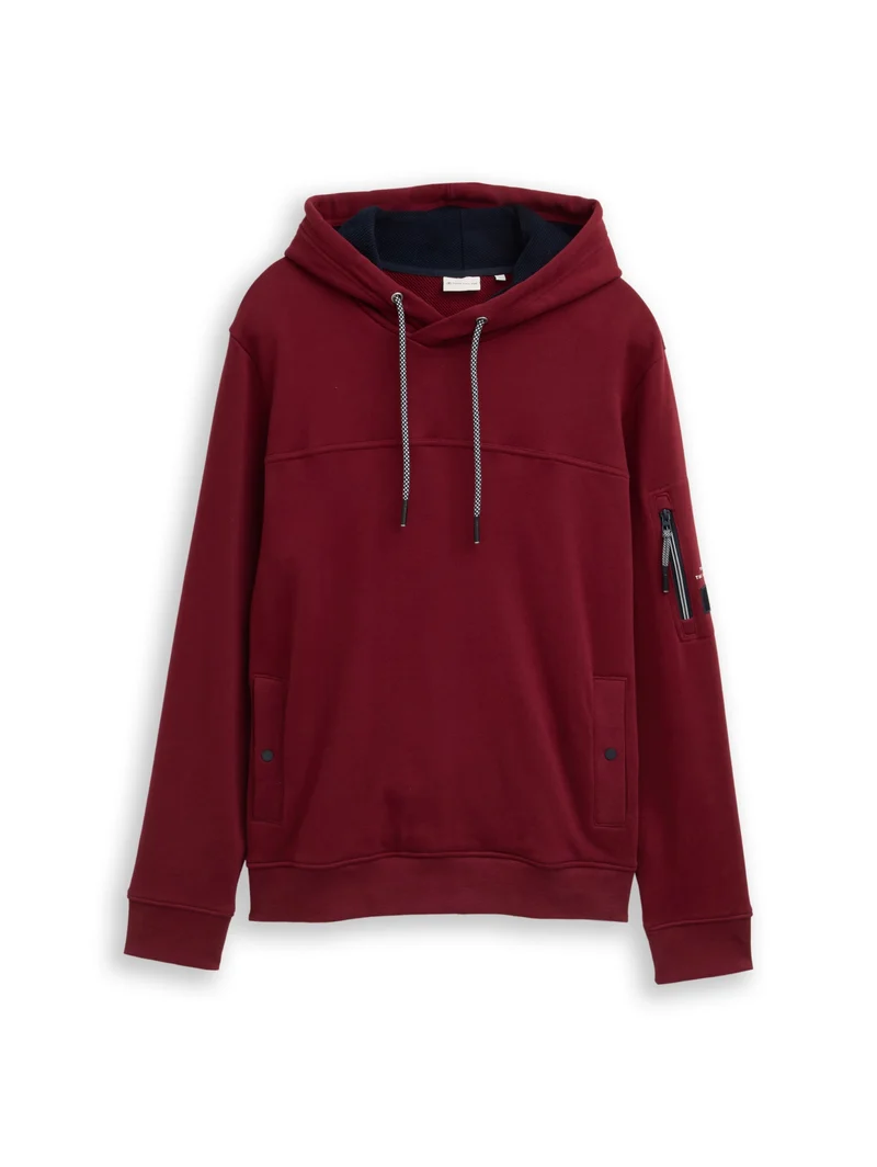 detailed hoodie, Cabarnet Bordeaux Red