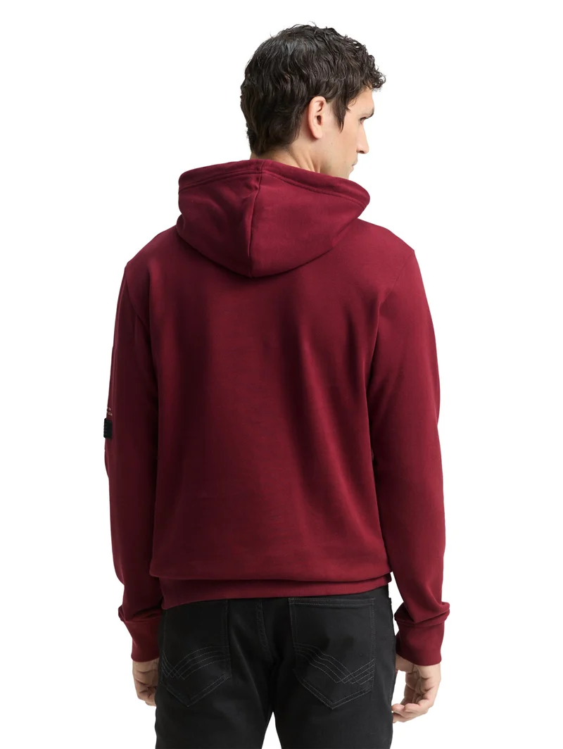 detailed hoodie, Cabarnet Bordeaux Red