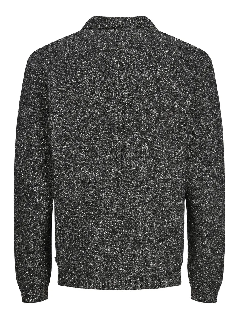JPRBLATANNER KNIT SPLIT NECK, Black