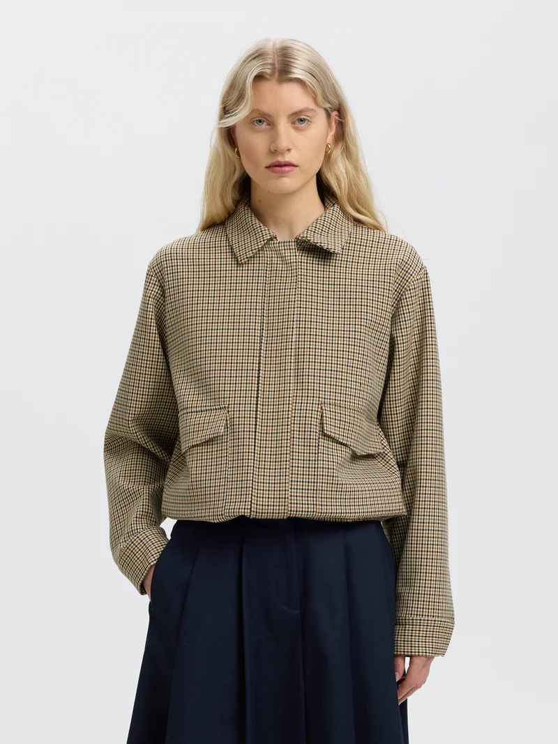 SLWELARA RELAXED BOMBER JACKET, Monks Robe/CHECKS