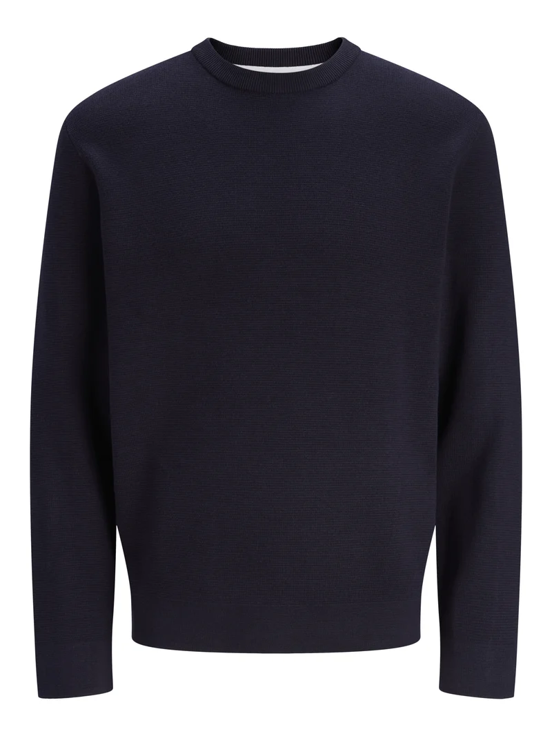 JJMILANO STITCH KNIT CREW NECK SN, Night Sky
