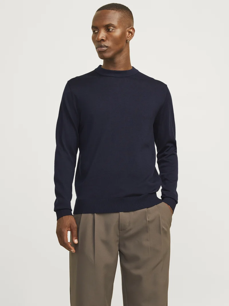 JJMILANO STITCH KNIT CREW NECK SN, Night Sky