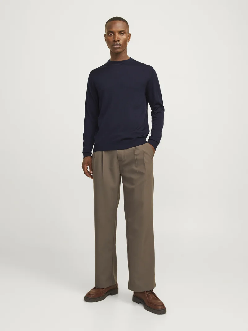 JJMILANO STITCH KNIT CREW NECK SN, Night Sky