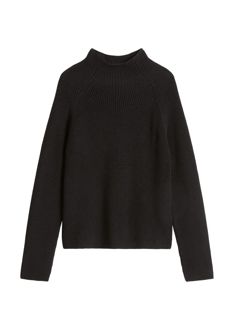 Pullovers, LSL, Stand-Up Collar, Black