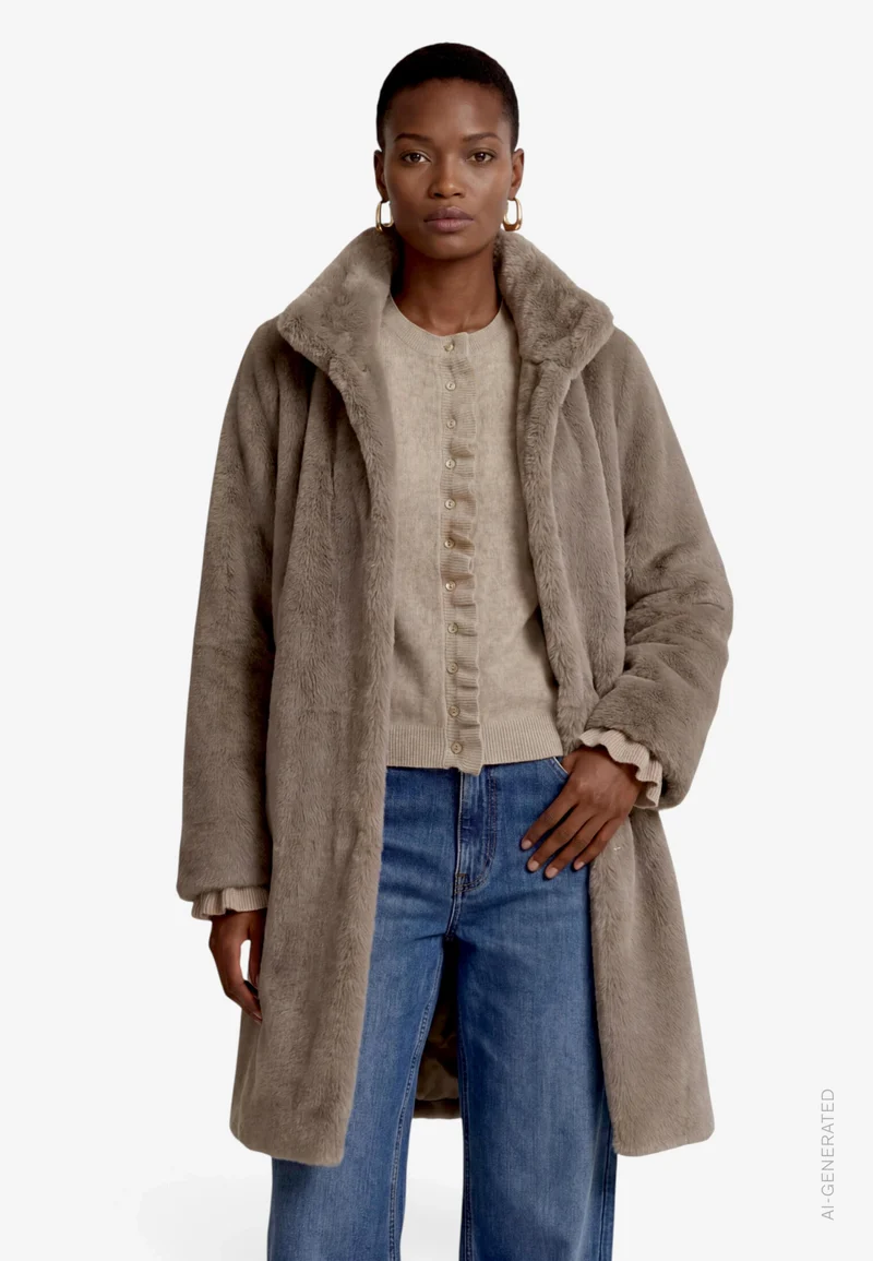 Mantel Plüsch, Desert Taupe
