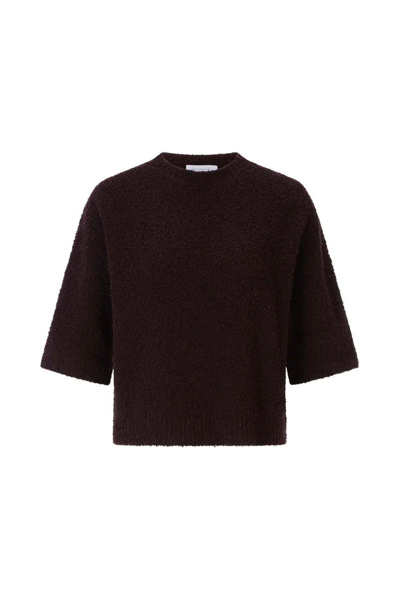 Crew NK SH Sleeve Oversized Bouclé, chocolate torte