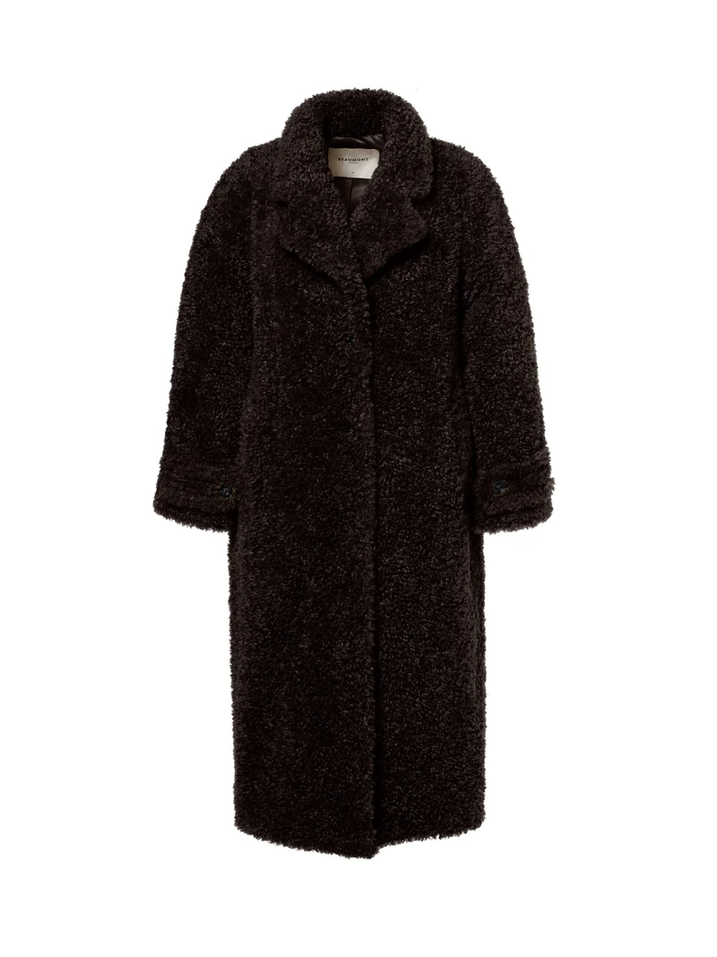 SASHA long coat, dark chocolate