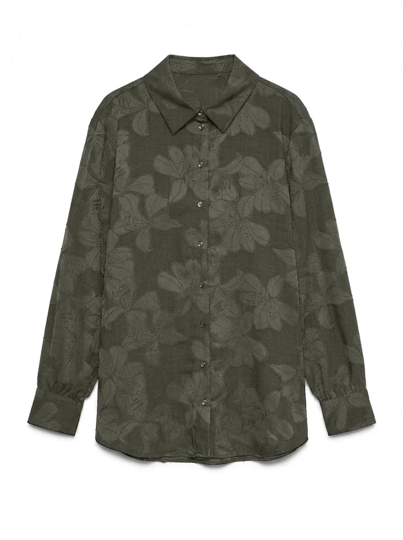 VMEMBLA JACQUARD LS SHIRT WVN, Forest Night/Jacquard