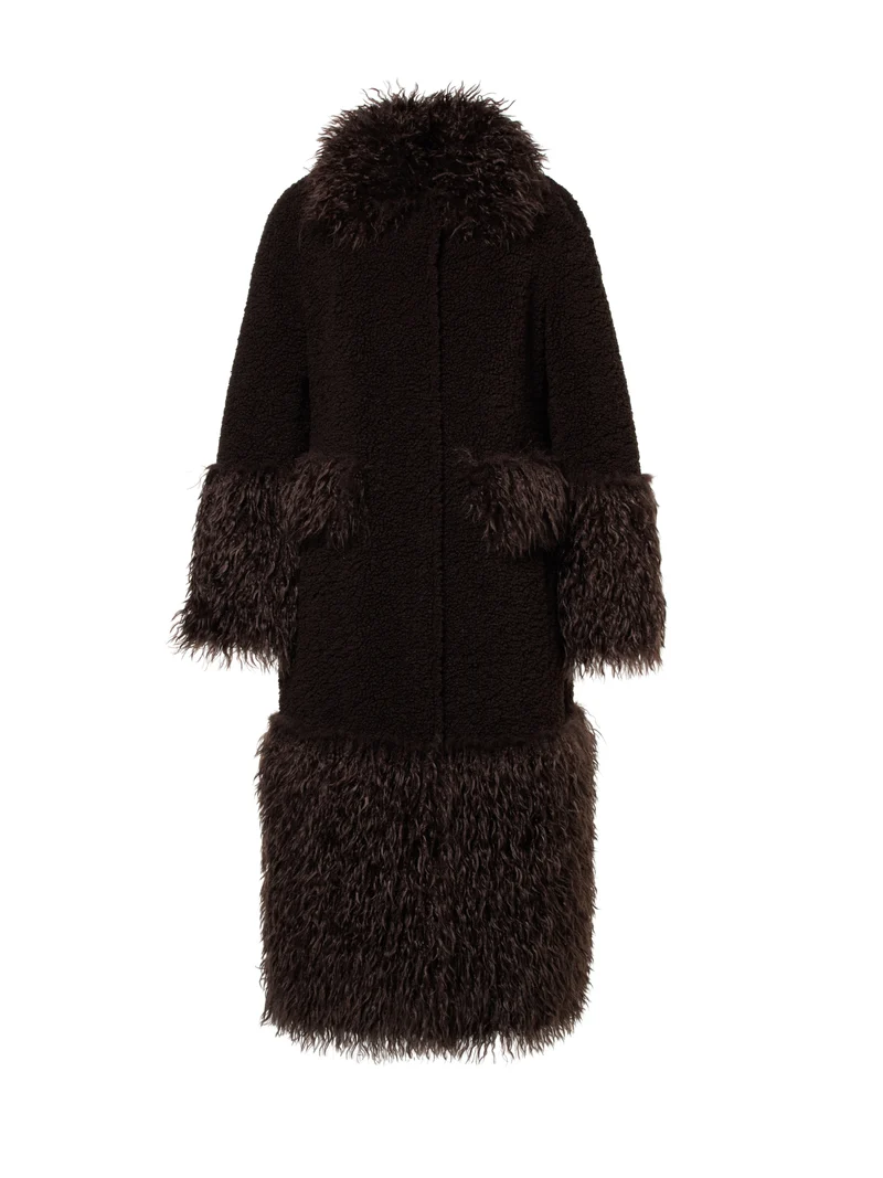 SIENNA long coat, dark chocolate