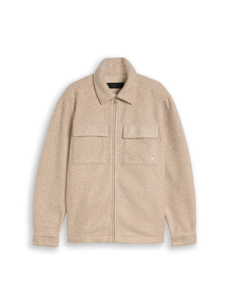 bouclé overshirt, dusty beige melange