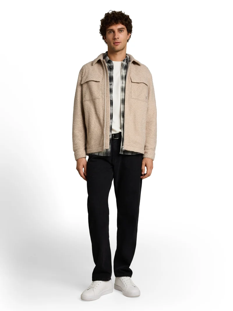 bouclé overshirt, dusty beige melange
