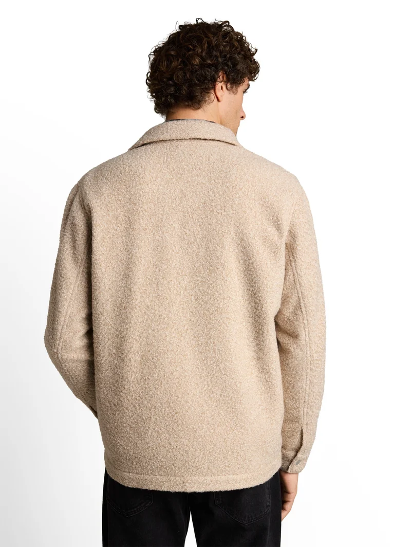 bouclé overshirt, dusty beige melange