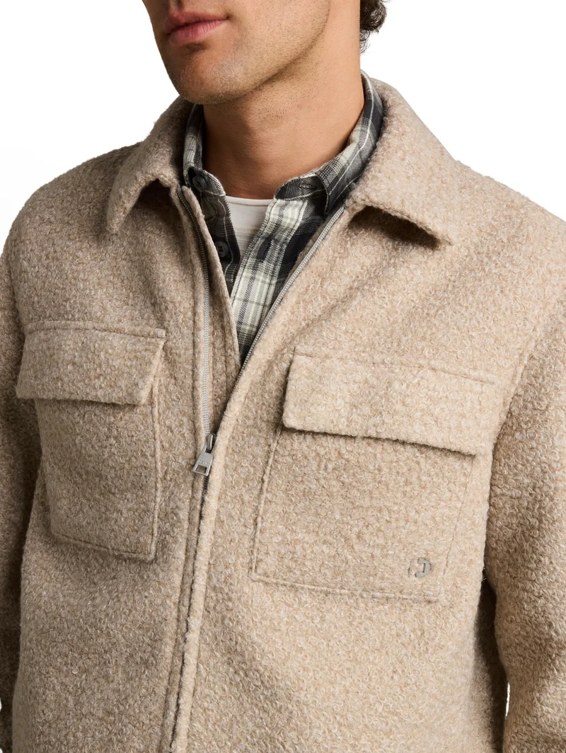 bouclé overshirt, dusty beige melange