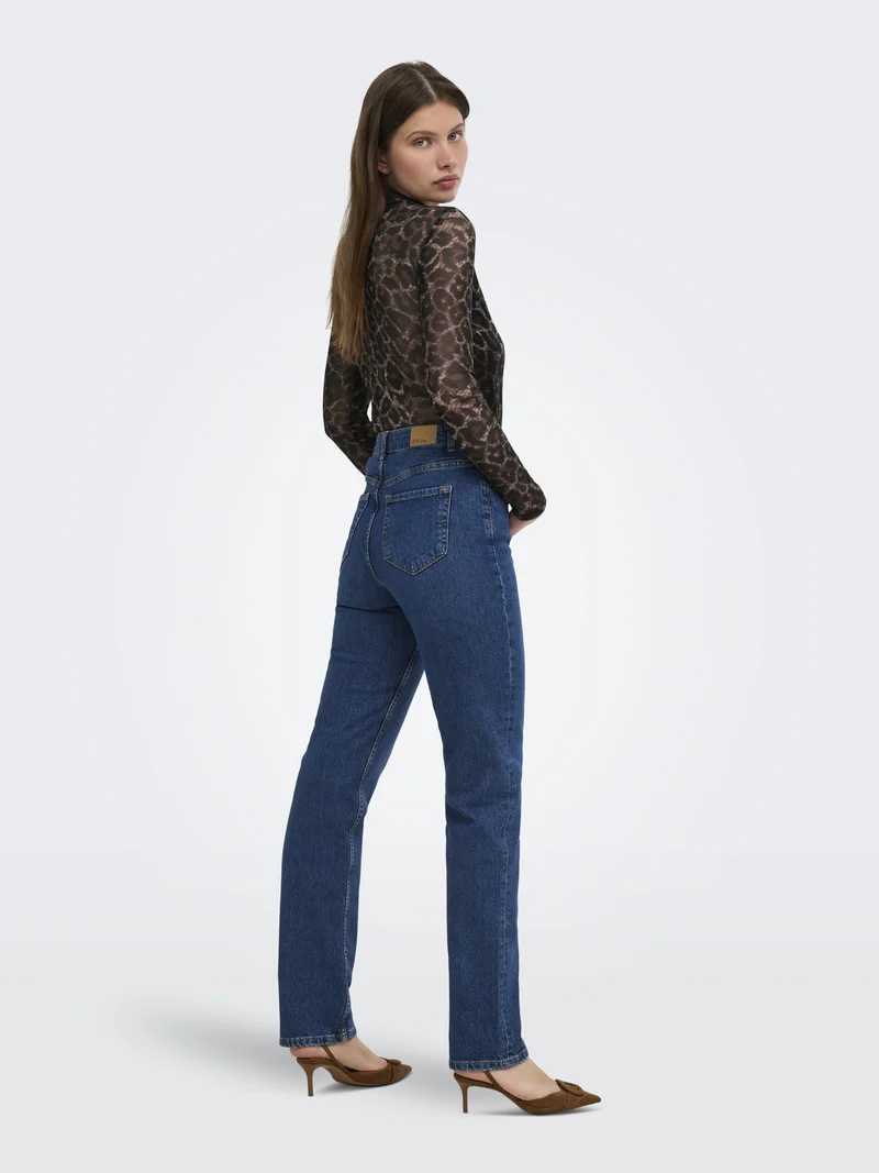 ONLERICA MESH L/S TOP JRS NOOS, Raw Umber/Black leo vibe