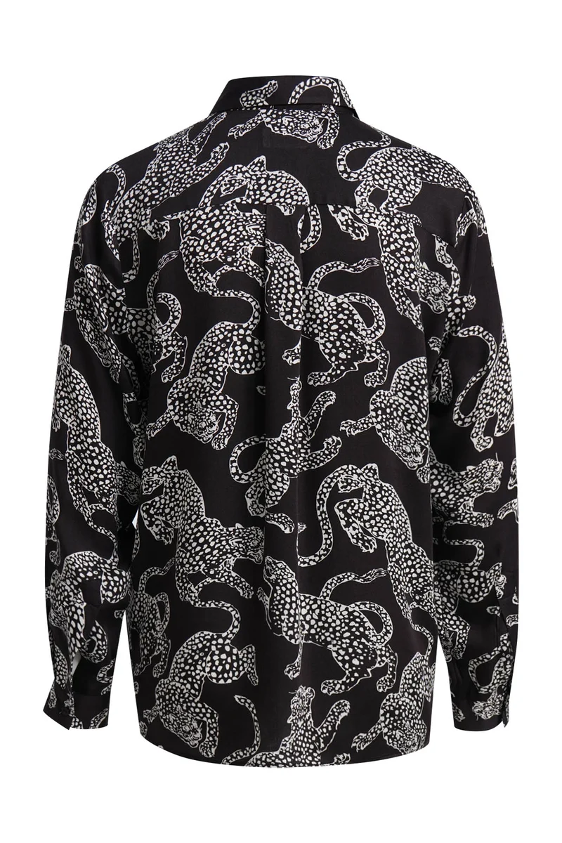 SHIRT BLOUSE 1/1 SLEEVE, MOCCA PRINT
