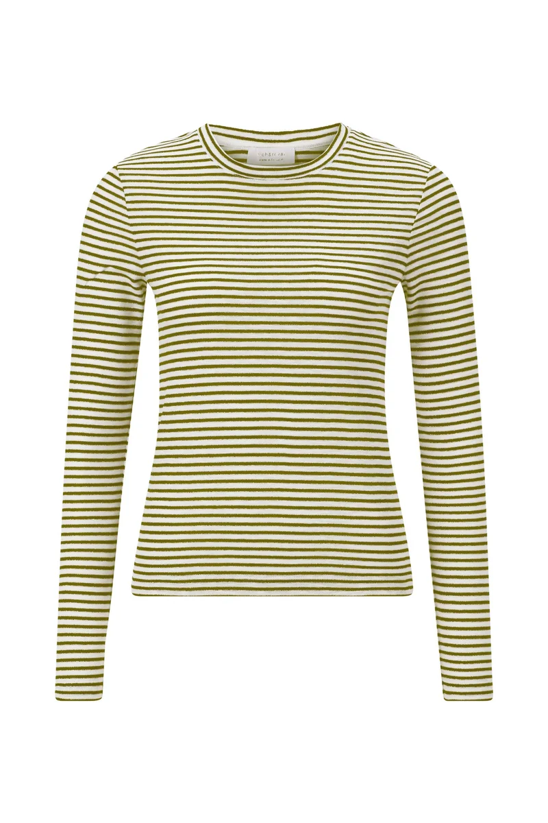 Organic Sparkle Striped Longsleeve, golden moss
