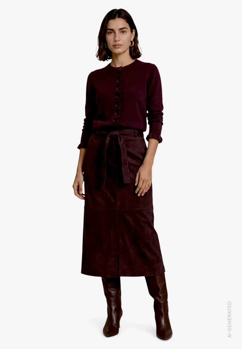 Strickjacke Kurz 1/1 Arm, Dark Brown Melange