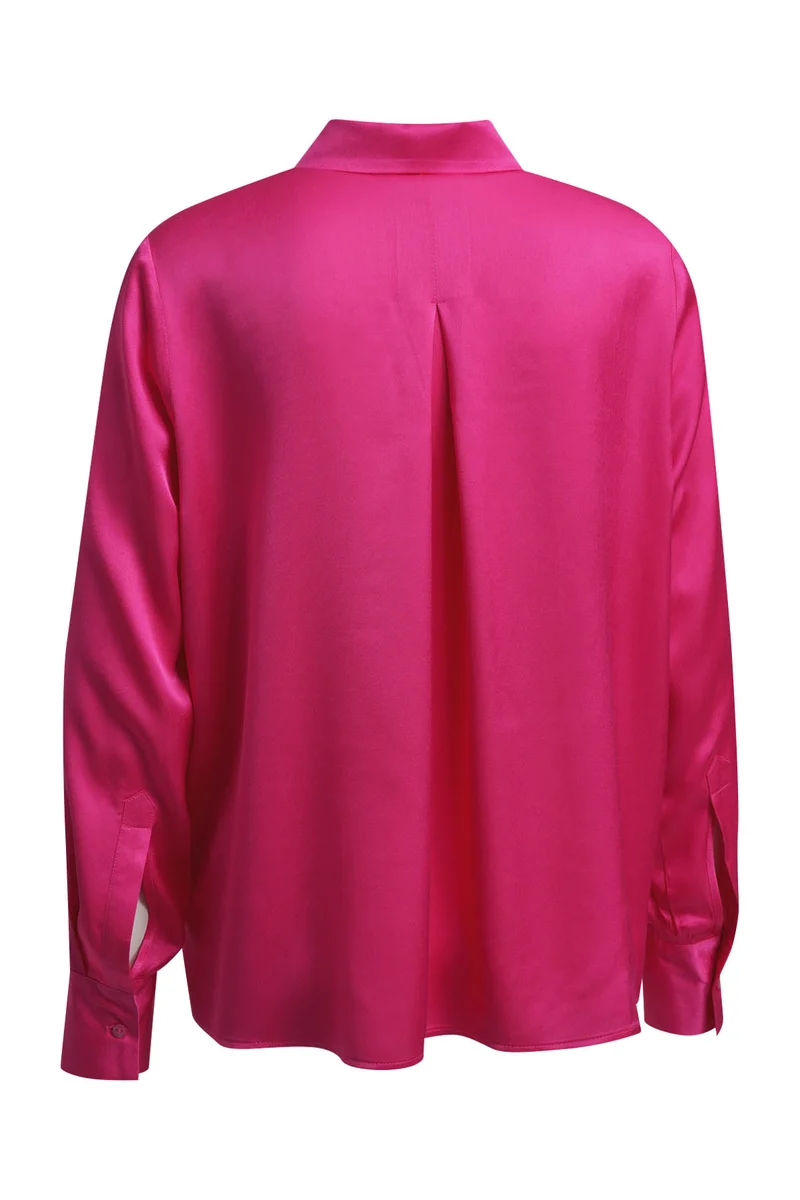 SHIRT BLOUSE WITH HALF PLACKET 1/1, FUCHSIA