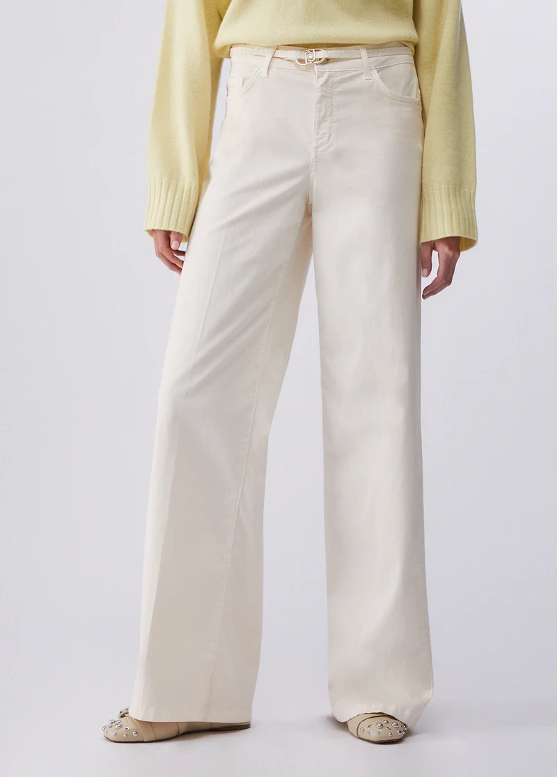 Flared Trousers with Belt