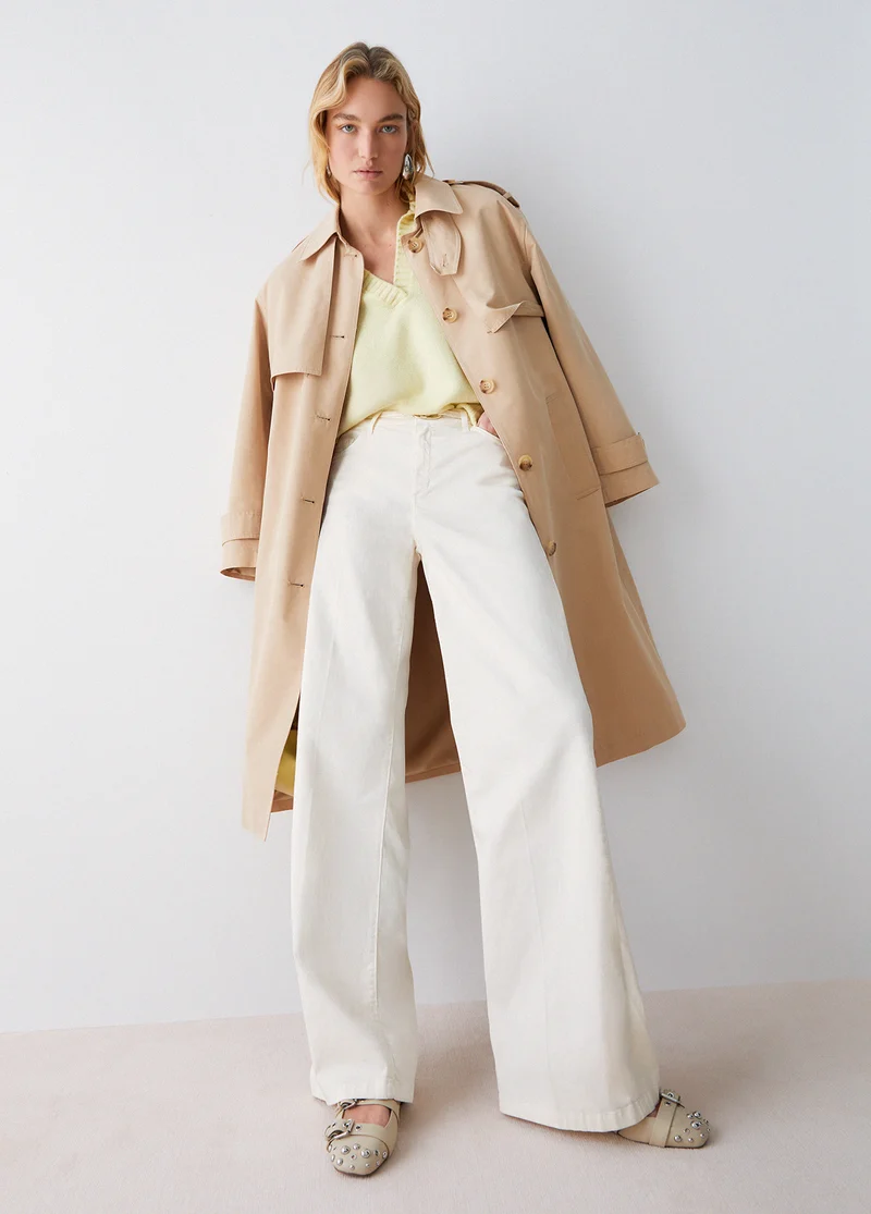 Flared Trousers with Belt