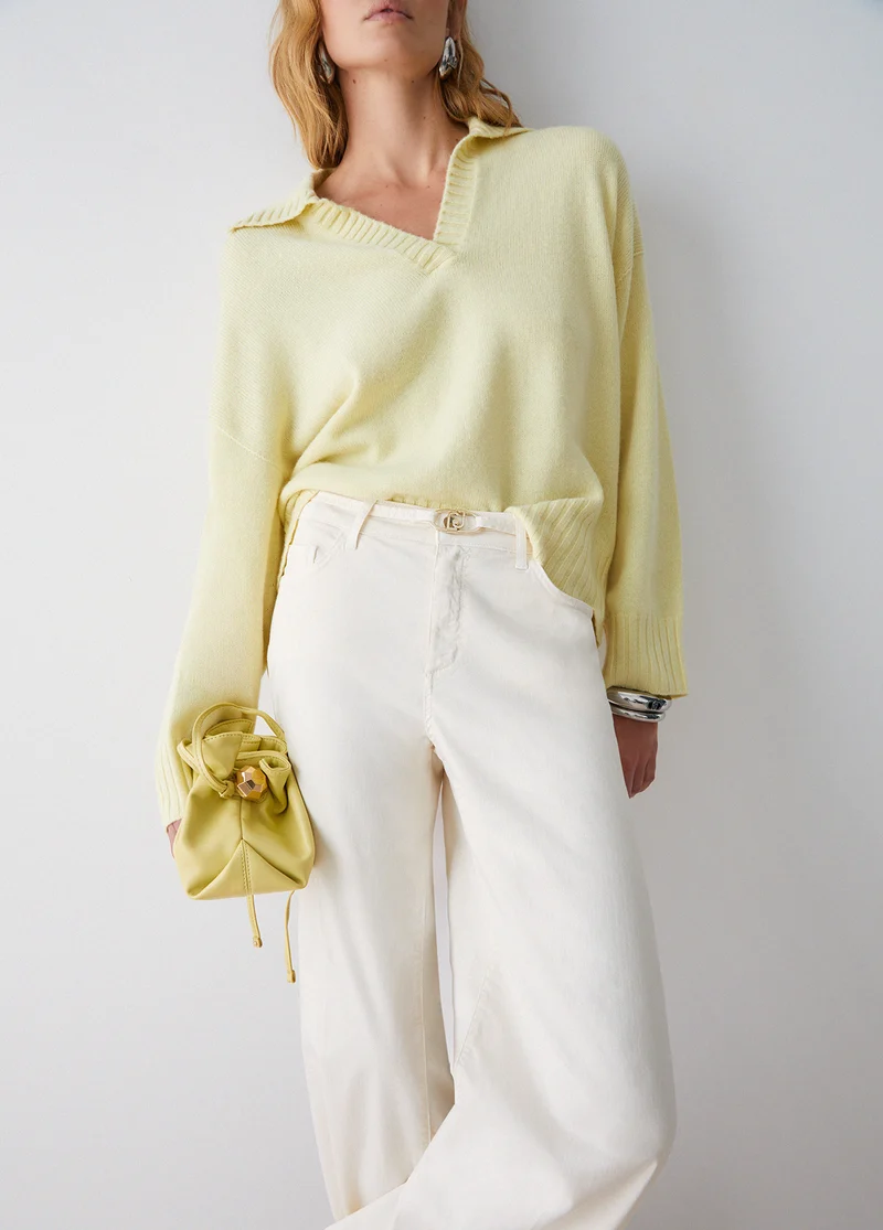 Flared Trousers with Belt