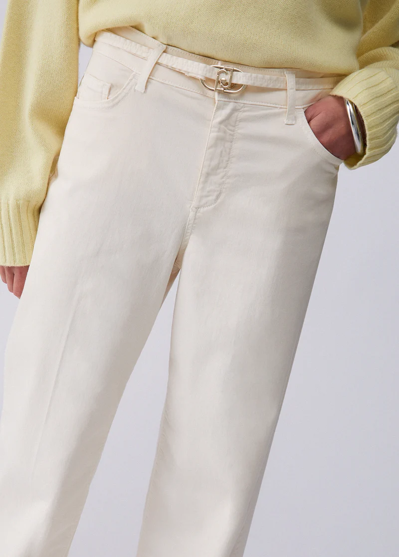 Flared Trousers with Belt