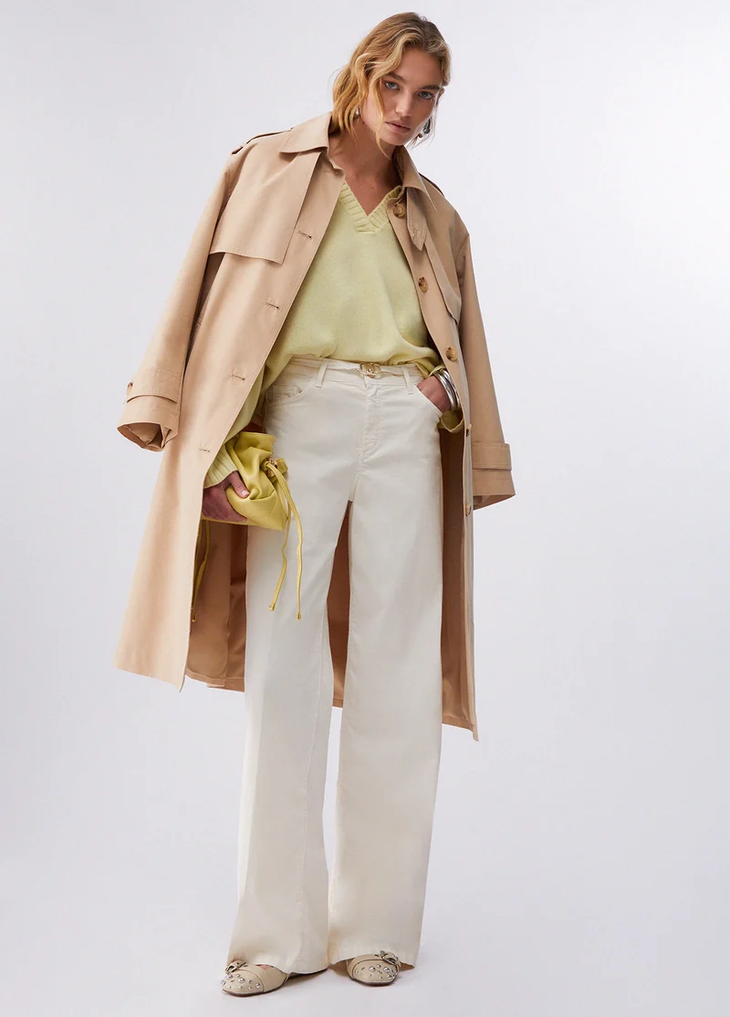 Flared Trousers with Belt