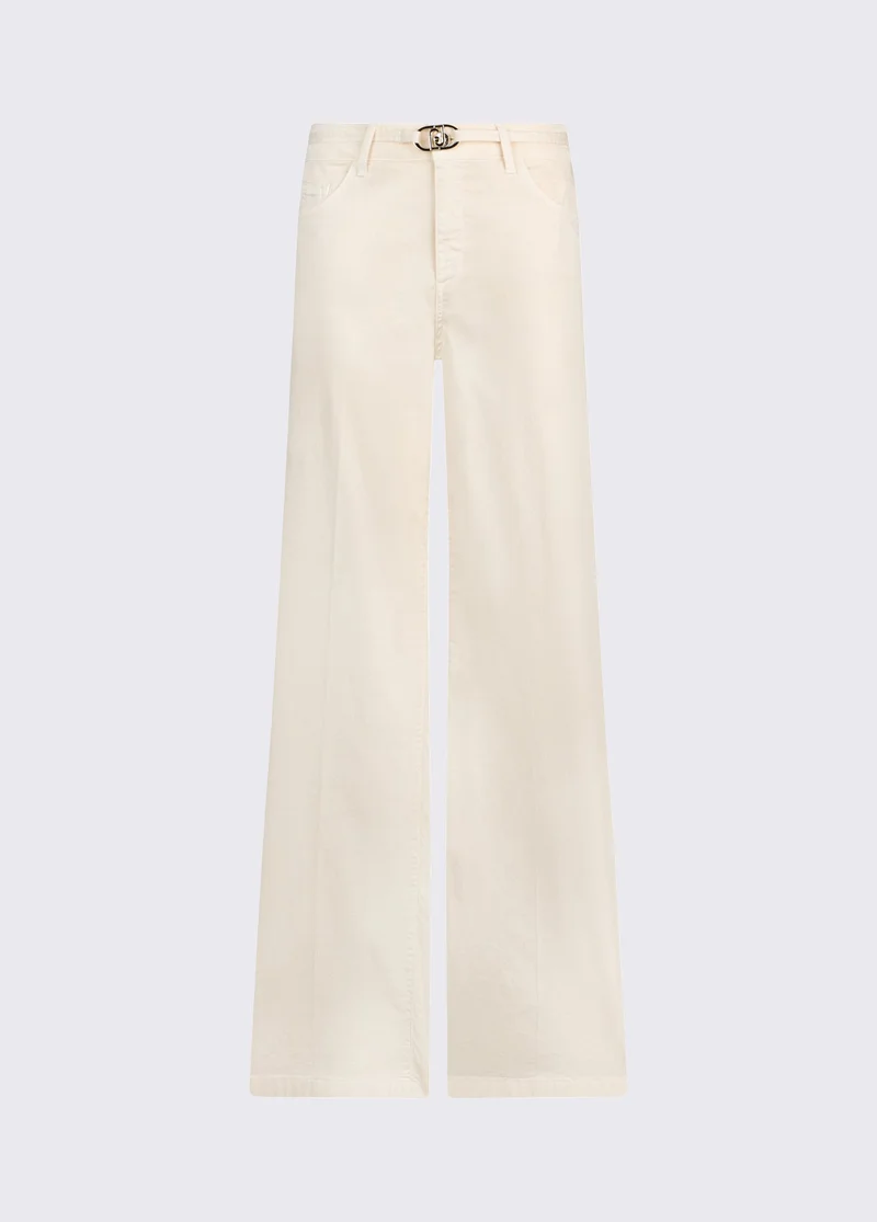 Flared Trousers with Belt