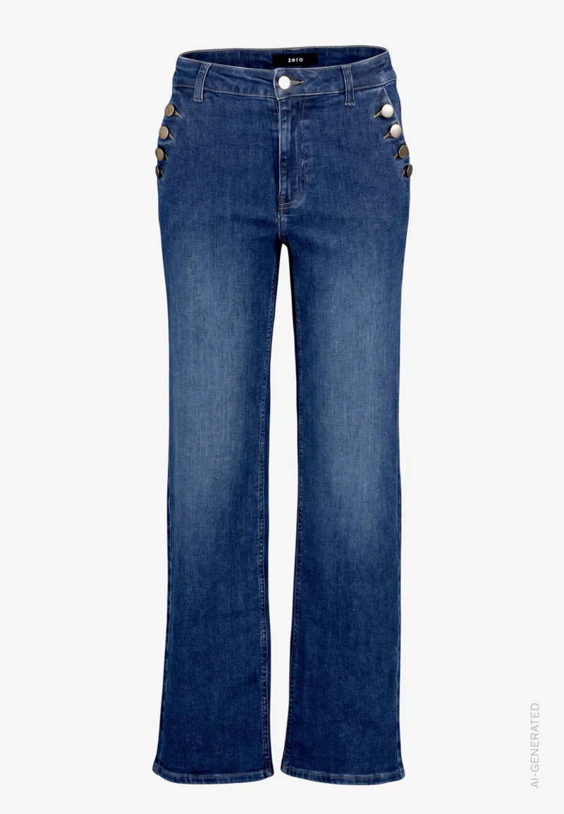 Hose Jeans 1/1 Länge, Dark Blue Denim