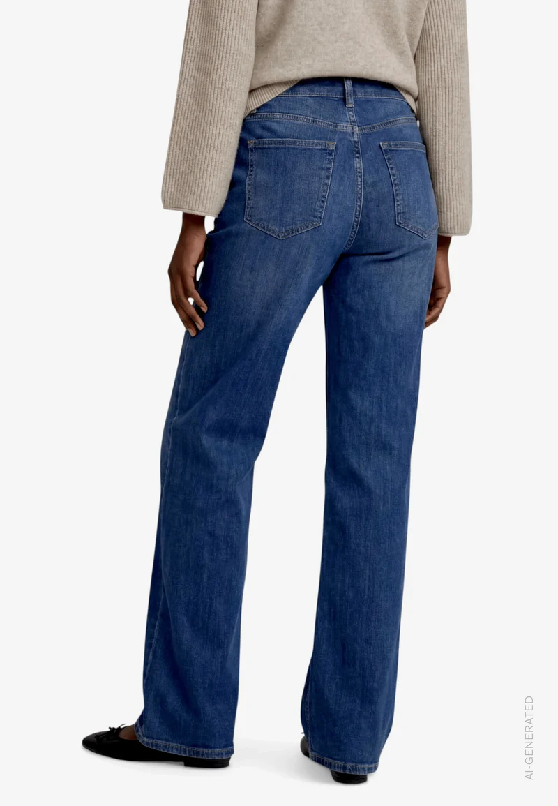 Hose Jeans 1/1 Länge, Dark Blue Denim