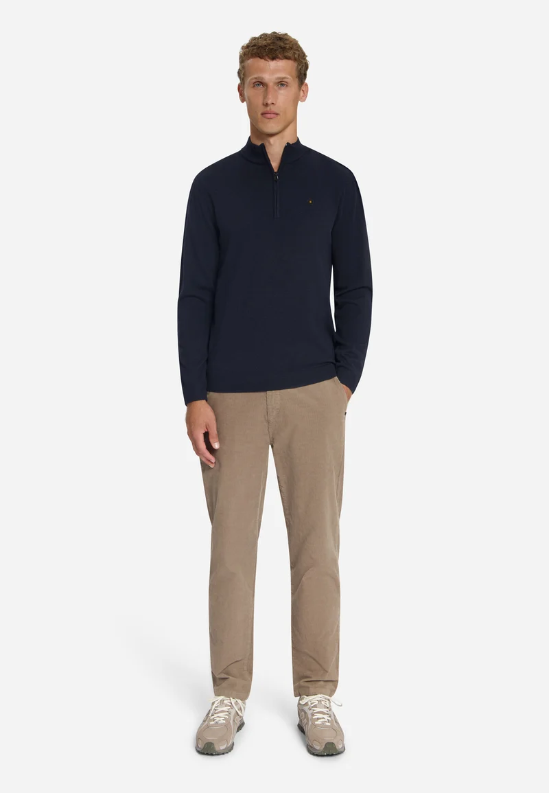Pullover Half Zip Melange, Dark Night